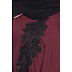 Umbrella abaya with embroidery patchwork- Maroon